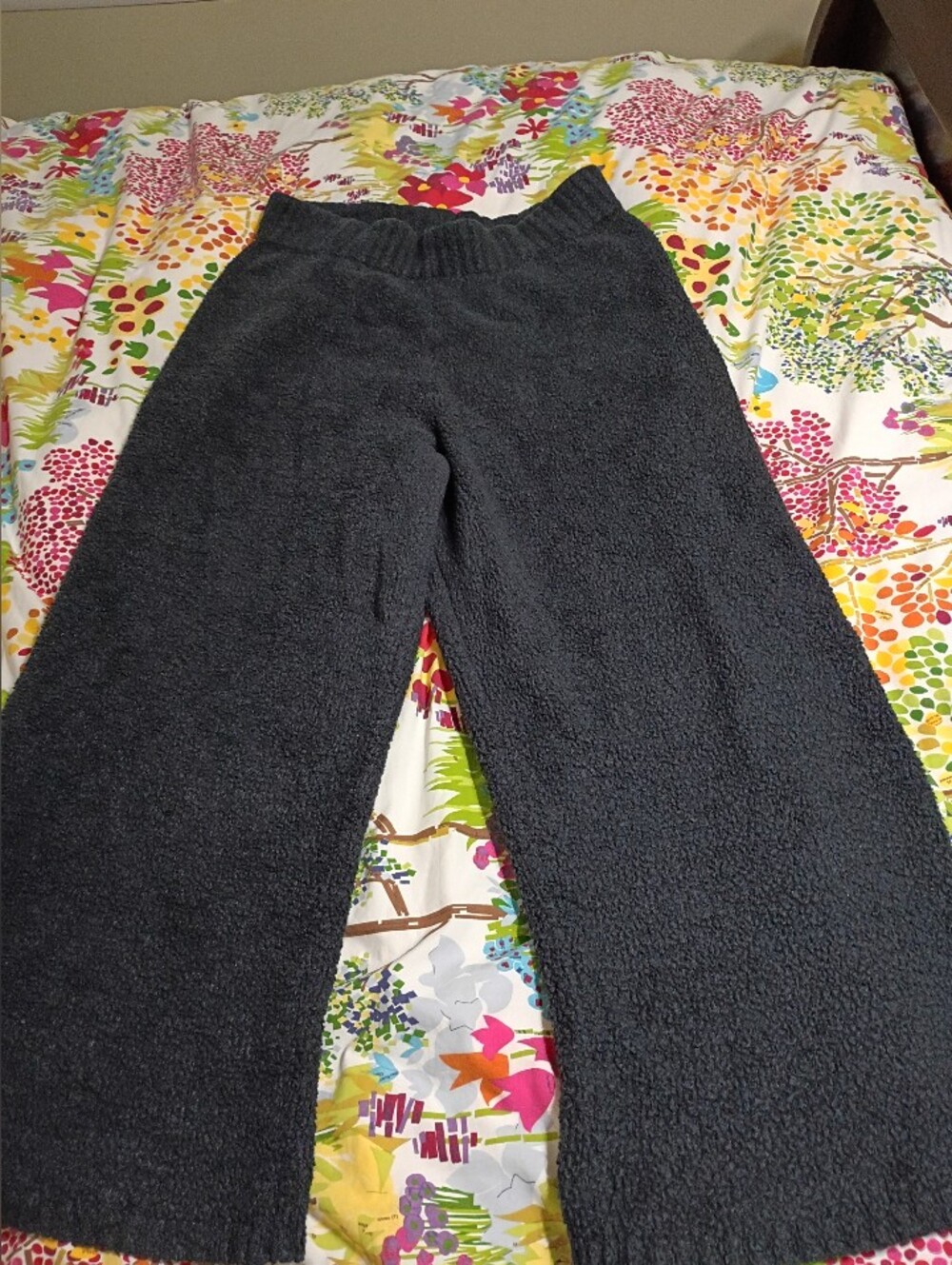 SKIMS Black Wide Leg Size 2X/3X Boucle Knit Lounge Pants